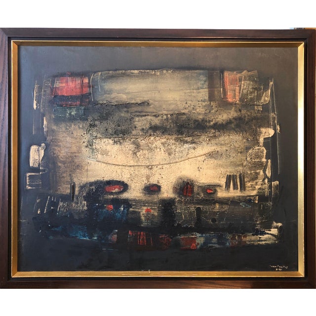 Textile Ivan Freitas, Brazilian Modernist Abstract Oil Painting Latin American Expressionist Concreta, c.1960 For Sale - Image 7 of 15