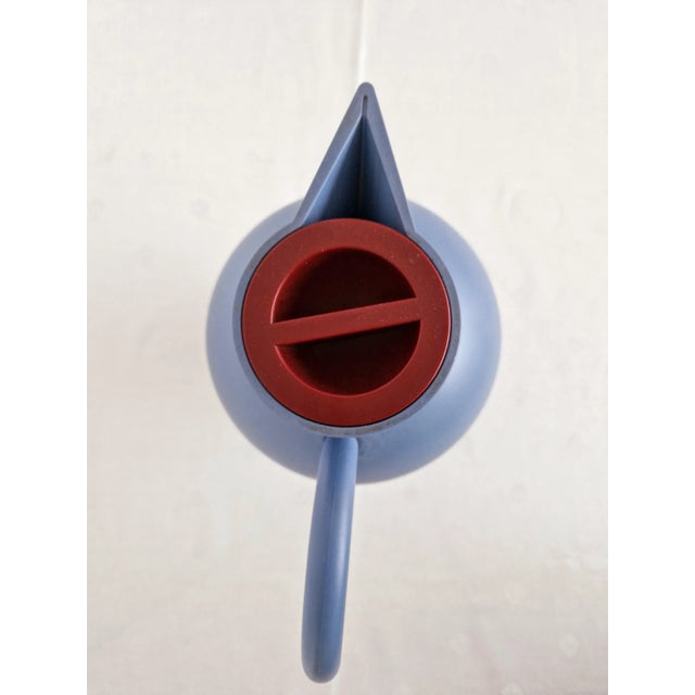1990s Alessi "Euclid" Thermos Flask by Michael Graves Memphis Design Blue and Burgundy For Sale - Image 6 of 8