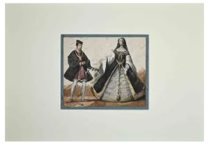 Unknown, Theatrical Costume, Original Watercolor Drawing, 1860s