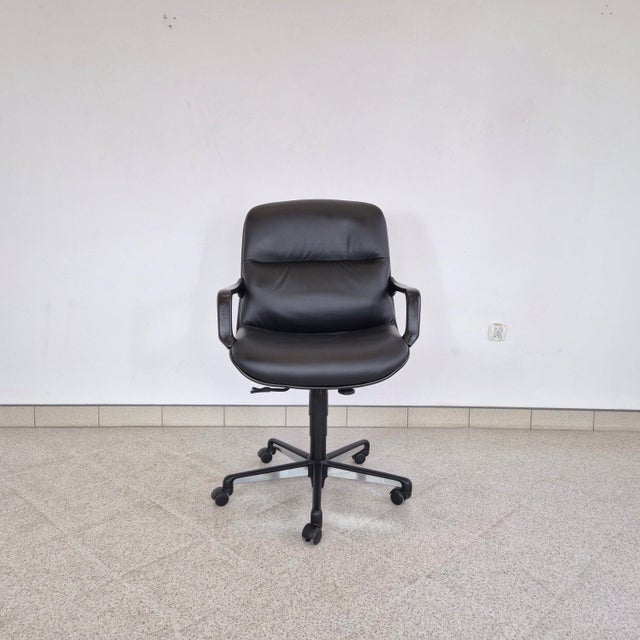 1970s Leather Executive Chair by Charles Pollock for Comforto, 1970s For Sale - Image 5 of 12