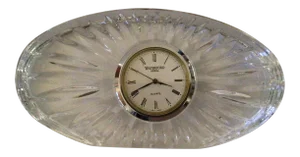 1980s Waterford Crystal Oval Desk Clock