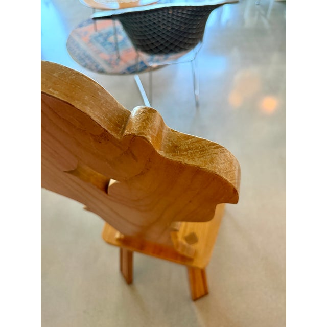 Vintage Mid-Century Alpine French Brutalist Carved Oak Side Chairs Pair Wabi Sabi Style For Sale - Image 10 of 18
