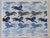 Contemporary Horses Landscape Navy Blue Gray Abstract Folk Art Minimalism Impressionism Original Painting by Cleo Plowden For Sale - Image 3 of 3