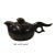 This is a handmade ceramic ancient teapot shape container with a simple clean flat surface. It has a vintage distressed...