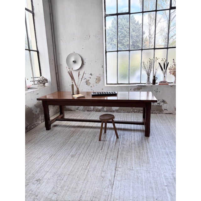 Vintage Farmhouse Table in Walnut, 1950s For Sale - Image 6 of 18