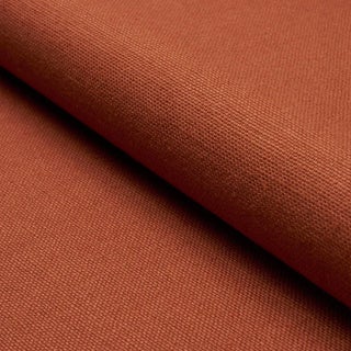 Schumacher Piet Performance Linen Fabric In Mediterrean Spice For Sale