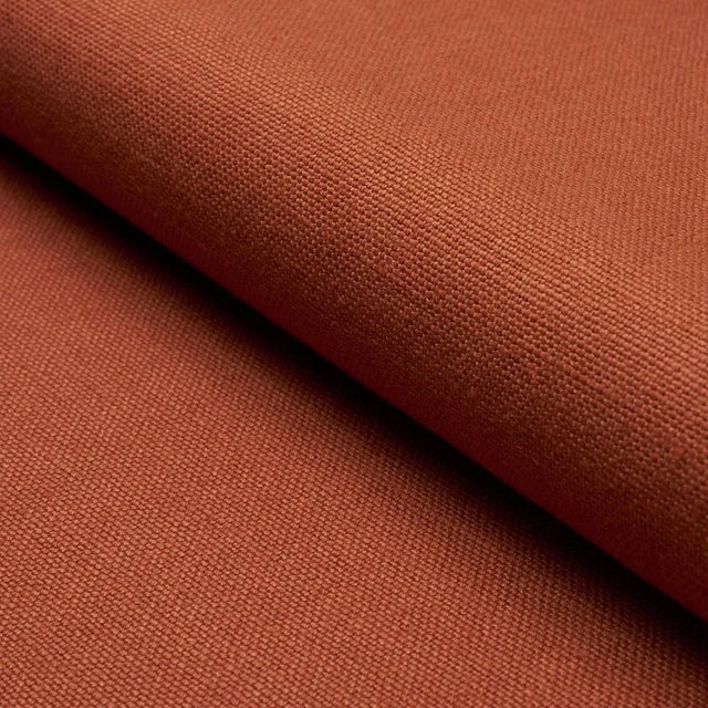 Schumacher Piet Performance Linen Fabric In Mediterrean Spice For Sale