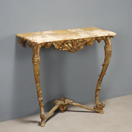 Italian Console inn Carved Gilded Fir For Sale - Image 10 of 10