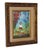 Sweet enameled painting on copper. Playful child with a toy sailboat on the water on a fine autumn day. Signed Fleming....