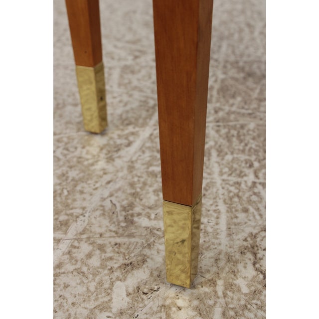 Hickory White Round Maple Neoclassical End Table For Sale - Image 9 of 12