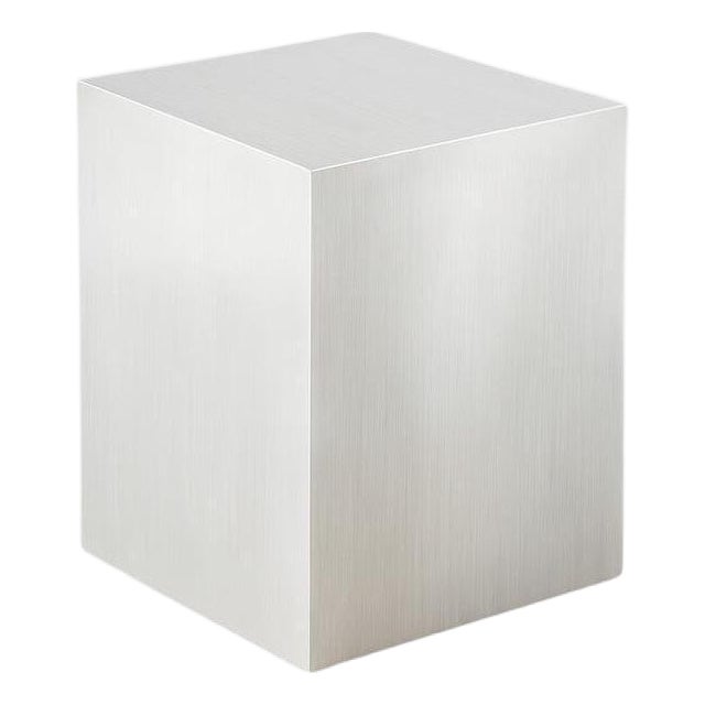 Silent Block Sculptural Table in Stainless Steel by Veliento For Sale