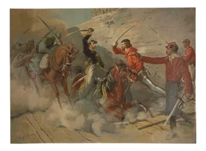 After Quinto Cenni, Garibaldinian Soldiers, Original Lithograph, 19th-Century
