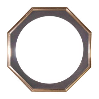 Vintage Brass Wall Mirror, Italy, 1970s For Sale