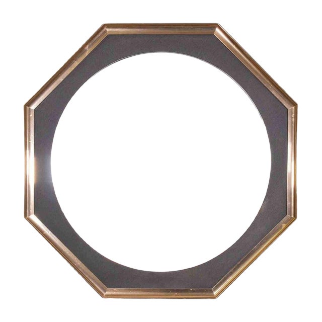 Vintage Brass Wall Mirror, Italy, 1970s For Sale