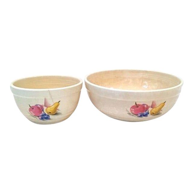 Vintage Set 2 Ceramic Serving Bowls For Sale