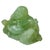 Chinese Carved Green Jade Maitreya Laughing Buddha Figure For Sale - Image 3 of 15