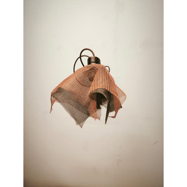 Copper Pendant Lamp with Metal Handkerchiefs, 1980s For Sale - Image 10 of 18