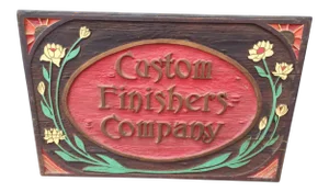 Vintage Hand Carved Wood Advertising Sign