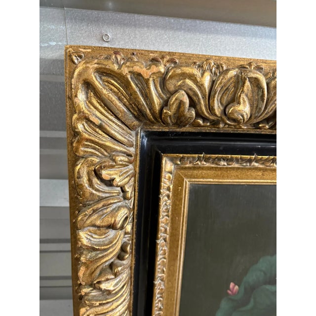 Vintage Chinese Realist Court Portrait With Carved Baroque Frame For Sale In Philadelphia - Image 6 of 6