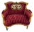 French Rococo Settee – Burgundy Velvet Upholstery With Ornate Gilded Louis XV Frame For Sale