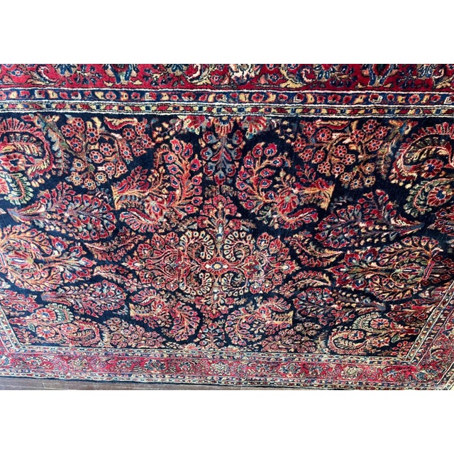 Antique handmade Persian Mohajeran Sarouk rug, 6' x 8'6", C-1910's, Very fine wool quality and fine weave, traditional red...