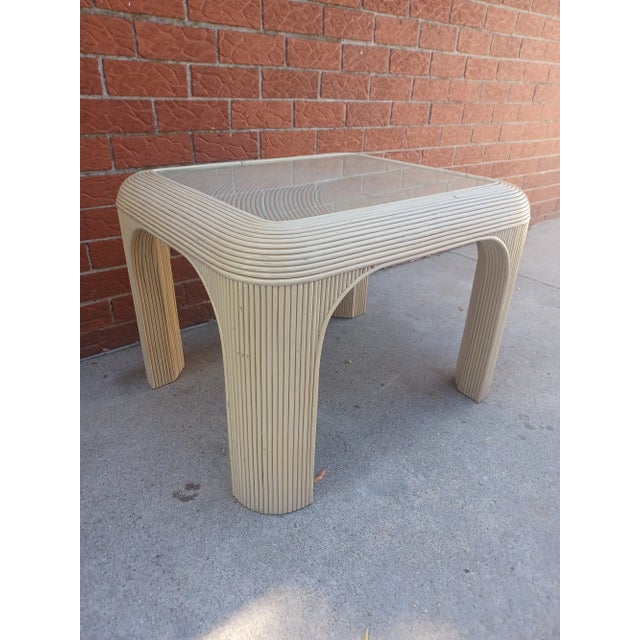 Vintage 1980s Lacquered Pencil Reed Side Table For Sale - Image 13 of 13