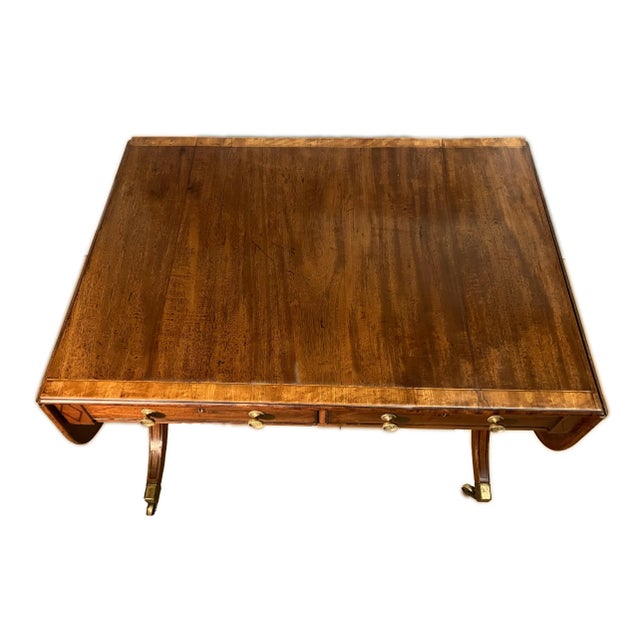 Brown 19th Century Regency Mahogany Drop-Leaf Sofa Table For Sale - Image 8 of 8