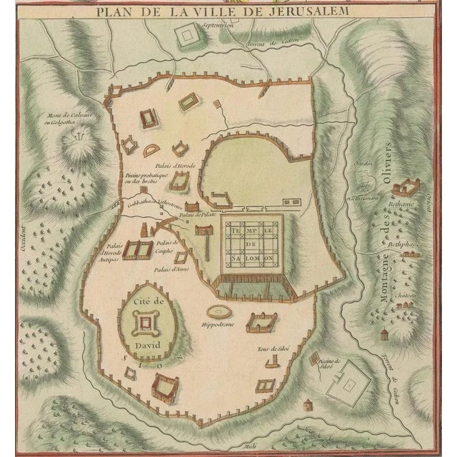 Antique Map Travels of Jesus Christ & Apostles by Seutter, 1743 For Sale - Image 10 of 12