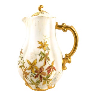 Late 18th Century Signed Haviland Hand Painted and Decorated Chocolate Pot For Sale