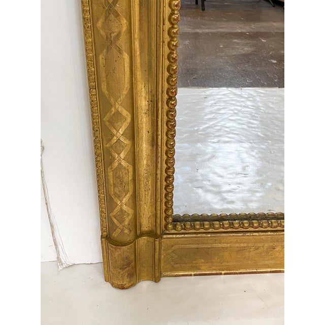 Louis Philippe Arch-Top Gilt Wall or Standing Mirror (H 65 5/8 X W 39 1/2) For Sale - Image 9 of 10