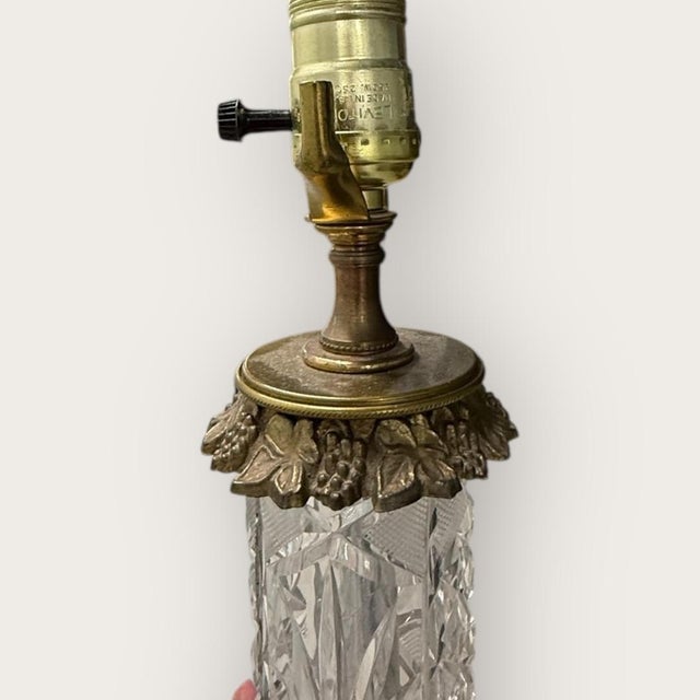 1970s The Italian Crystal & Marble Lamp For Sale - Image 4 of 13