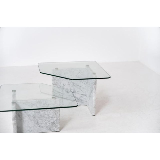 Marble & Glass Coffee Tables, Set of 2 For Sale - Image 9 of 11