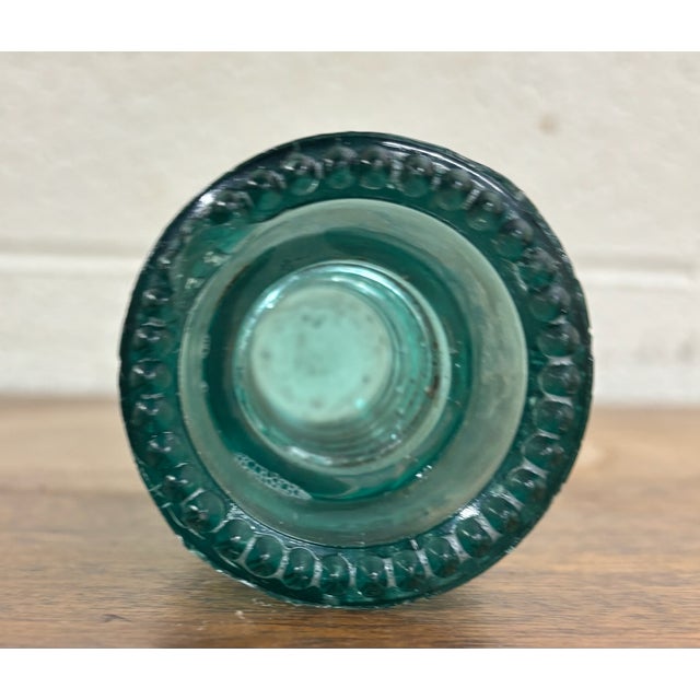 Vintage Hemingray No 9 Aqua Glass Insulator For Sale - Image 9 of 9