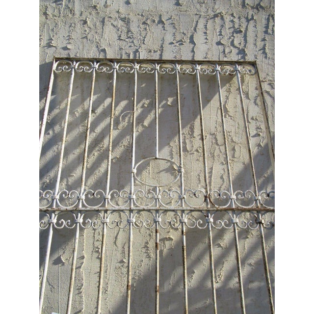 Antique Victorian Iron Gate Window Garden Fence Architectural Salvage Door For Sale - Image 4 of 6