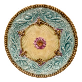 19th Century French Majolica Plate For Sale