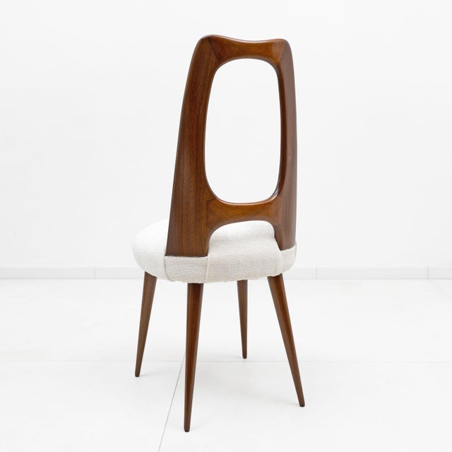 Mid-Century Modern Italian Walnut Dining Chairs, 1950, Set of 4 For Sale - Image 6 of 8