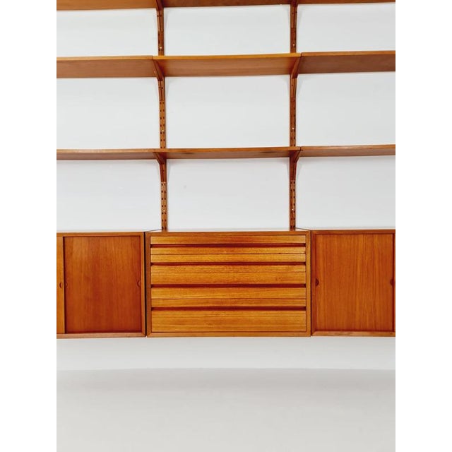 Large Mid-Century Danish Teak Wall Unit with 3 Cabinets by Poul Cadovius for Cado, Denmark, 1960s For Sale - Image 9 of 11