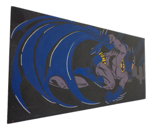 American Artist, Large Batman Street Art Image, Acrylic Painting on Hardboard, 1990s