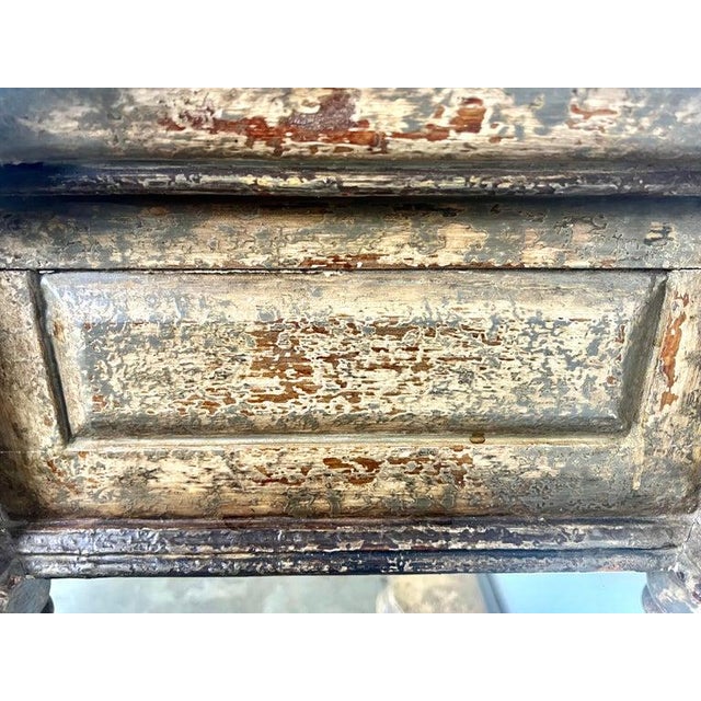 Spanish Style Painted Console W/ Two Drawers-20th Century For Sale - Image 12 of 16