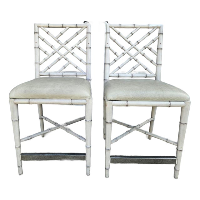 Late 20th Century Brighton Counter Height Stools From Century Furniture, Pair For Sale