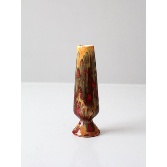 Mid-Century Studio Pottery Bud Vase With Lava Glaze For Sale - Image 6 of 10