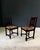 Vintage French Provincial Design Carved Back Dining Chair set of 2 by Charles Dudouyt. Made in France, 1940's period. Oak...