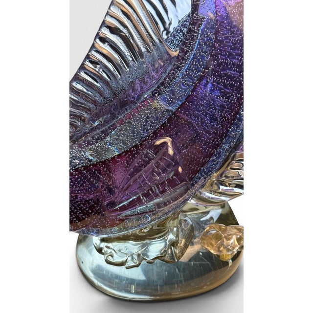 Large Vintage Alfredo Barbini Attributed Murano Glass Double Fish Sculpture Mid Century Italian Art Glass Centerpiece For Sale - Image 17 of 18
