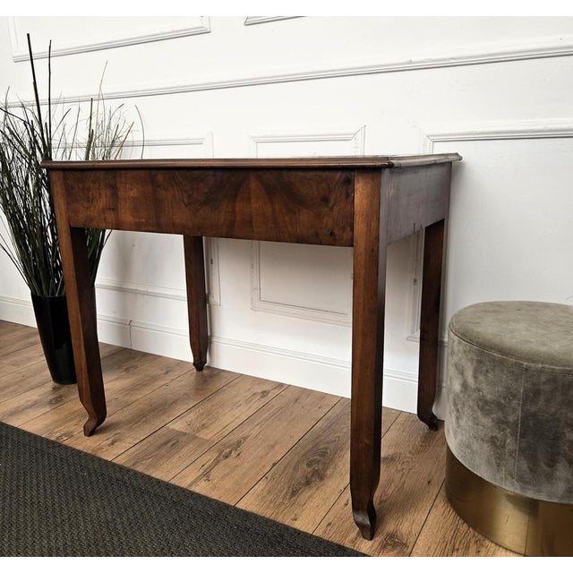 Mid-Century Art Deco Italian Walnut Burl Wood Writing Desk Table, 1960s For Sale - Image 9 of 11