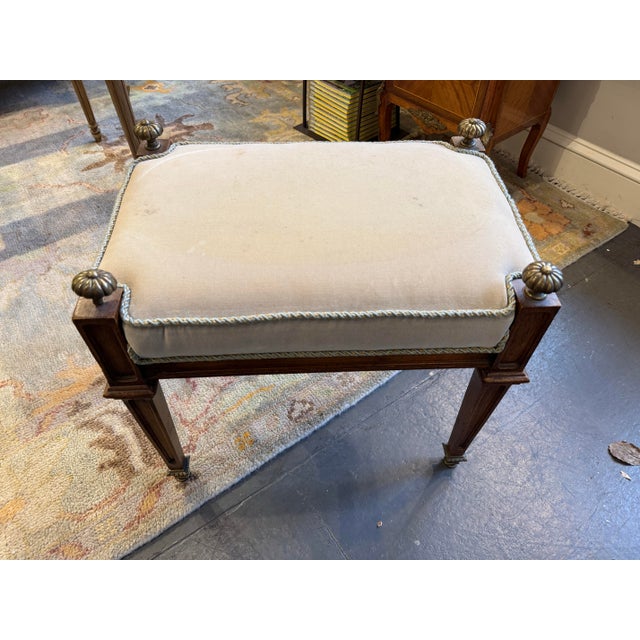 Late 18th Century Antique French Louis XVI Style Fruitwood Bench For Sale - Image 5 of 7