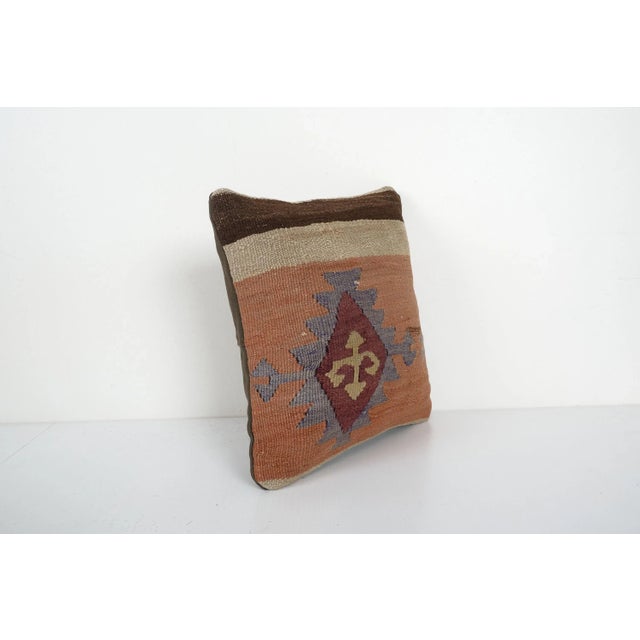 Mid-Century Modern Turkish Kilim Pillow Cover For Sale - Image 3 of 4