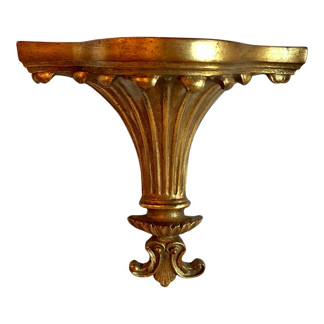 Vintage Neoclassical Gilded Plaster Wall Shelf Chairish