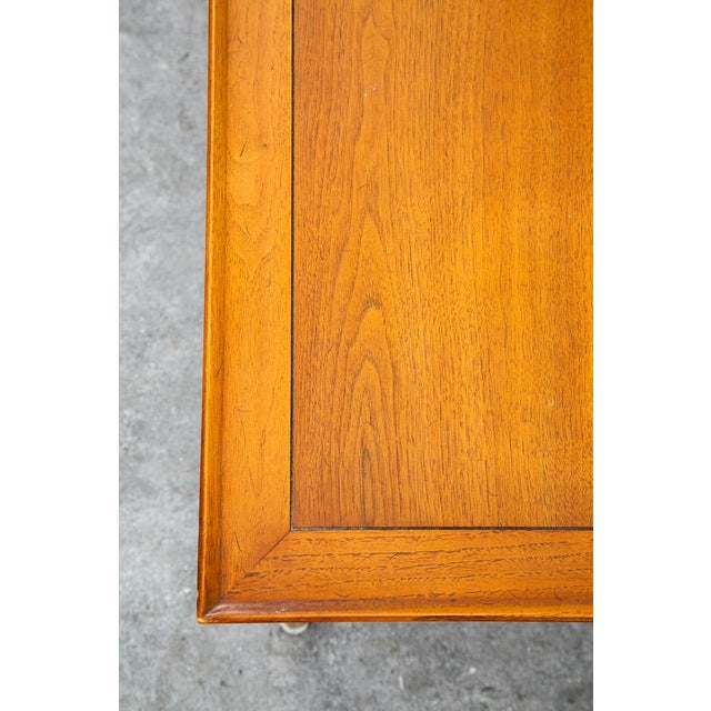 Mid Century Modern Coffee Table Heritage Shelf Tile Walnut Wood Wide Vintage MCM For Sale - Image 10 of 12