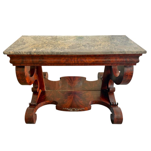 J. & J. W. Meeks 1830s American Classical Pier Table in Mahogany Attributed to Meeks For Sale - Image 4 of 12