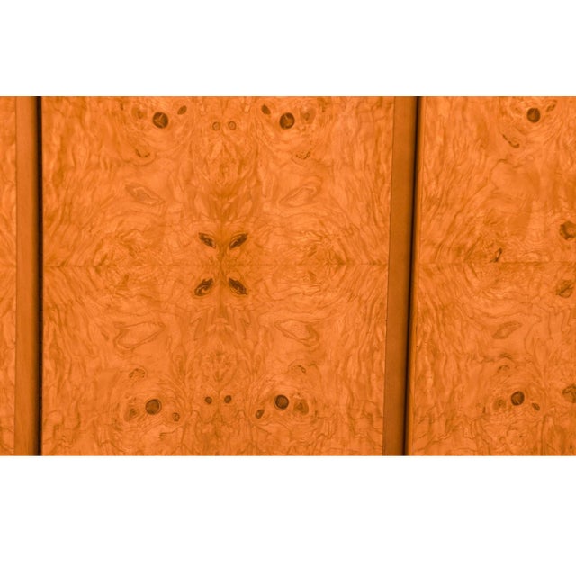 1970s Mid-Century Milo Baughman Style Burl Wood Sideboard For Sale - Image 10 of 12